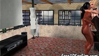 Sexy 3D blonde getting fucked hard by an ebony stud porn video